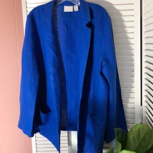 "CHICOS" LINEN OPEN JACKET  sz3  NWOT